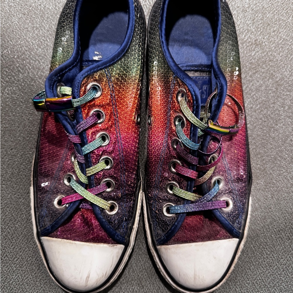 Vintage Converse Rainbow Sequin Sneakers